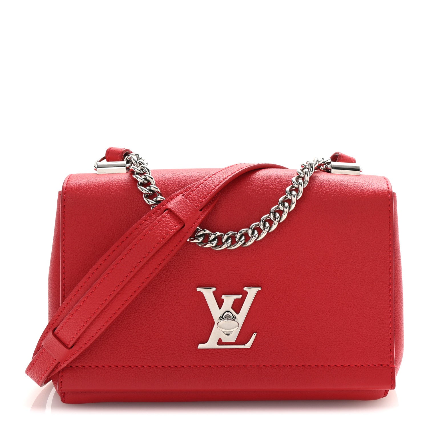 Louis Vuitton Calfskin Lockme II Chain Bag BB Rubis 1 of 9
