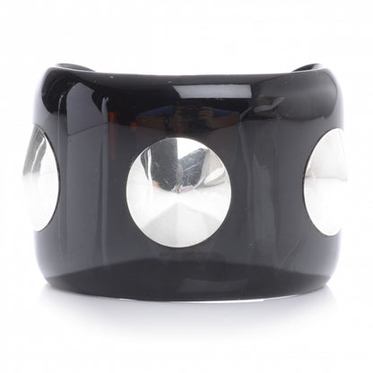 Hermes Horn Sterling Silver Cuff PM Black 1 of 7