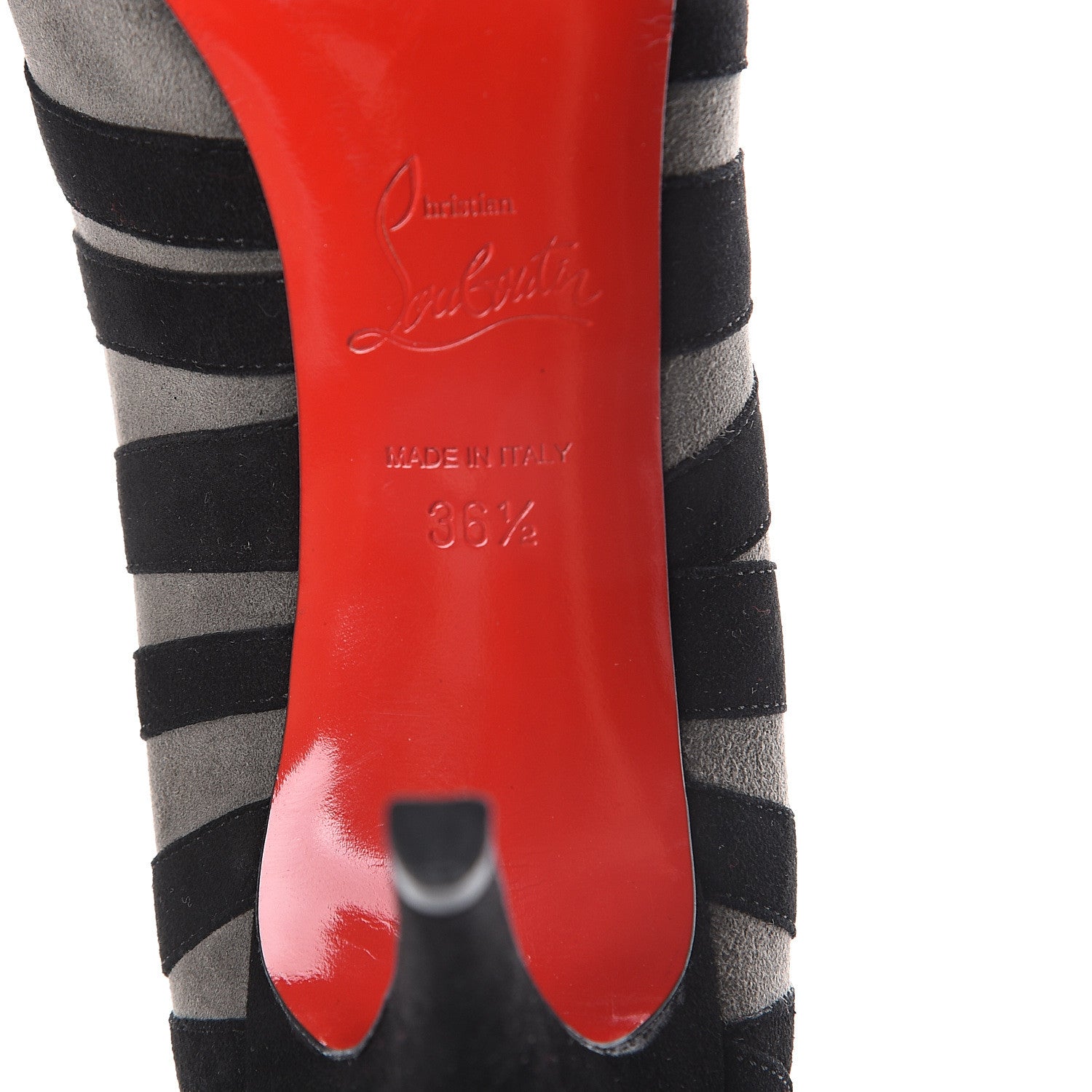 Christian Louboutin Suede Okapi 90 Pumps 36.5 Grey Black 6 of 7