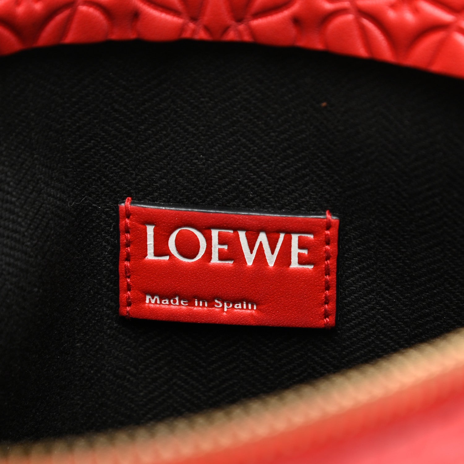 Loewe Calfskin Embossed Repeat T Pouch Red 7 of 9