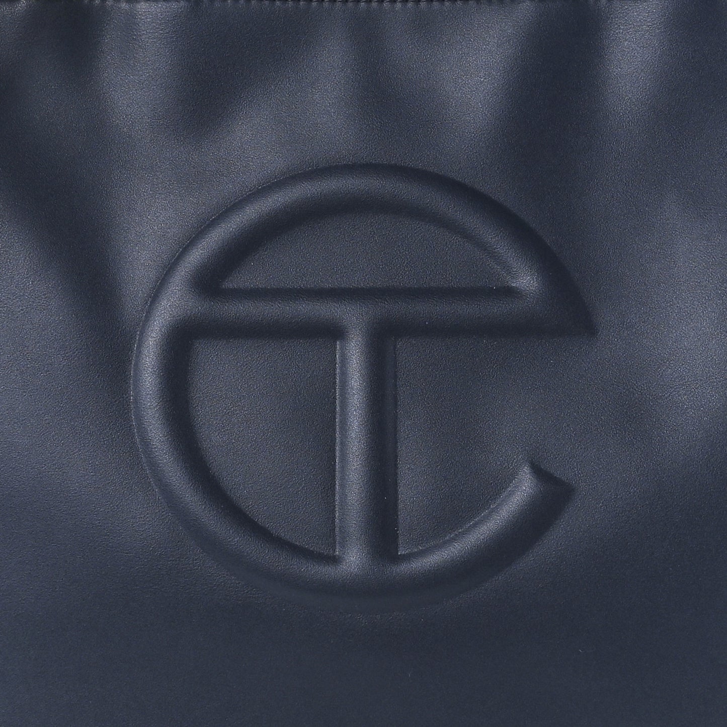 Vegan Leather Medium Shopping Bag Navy