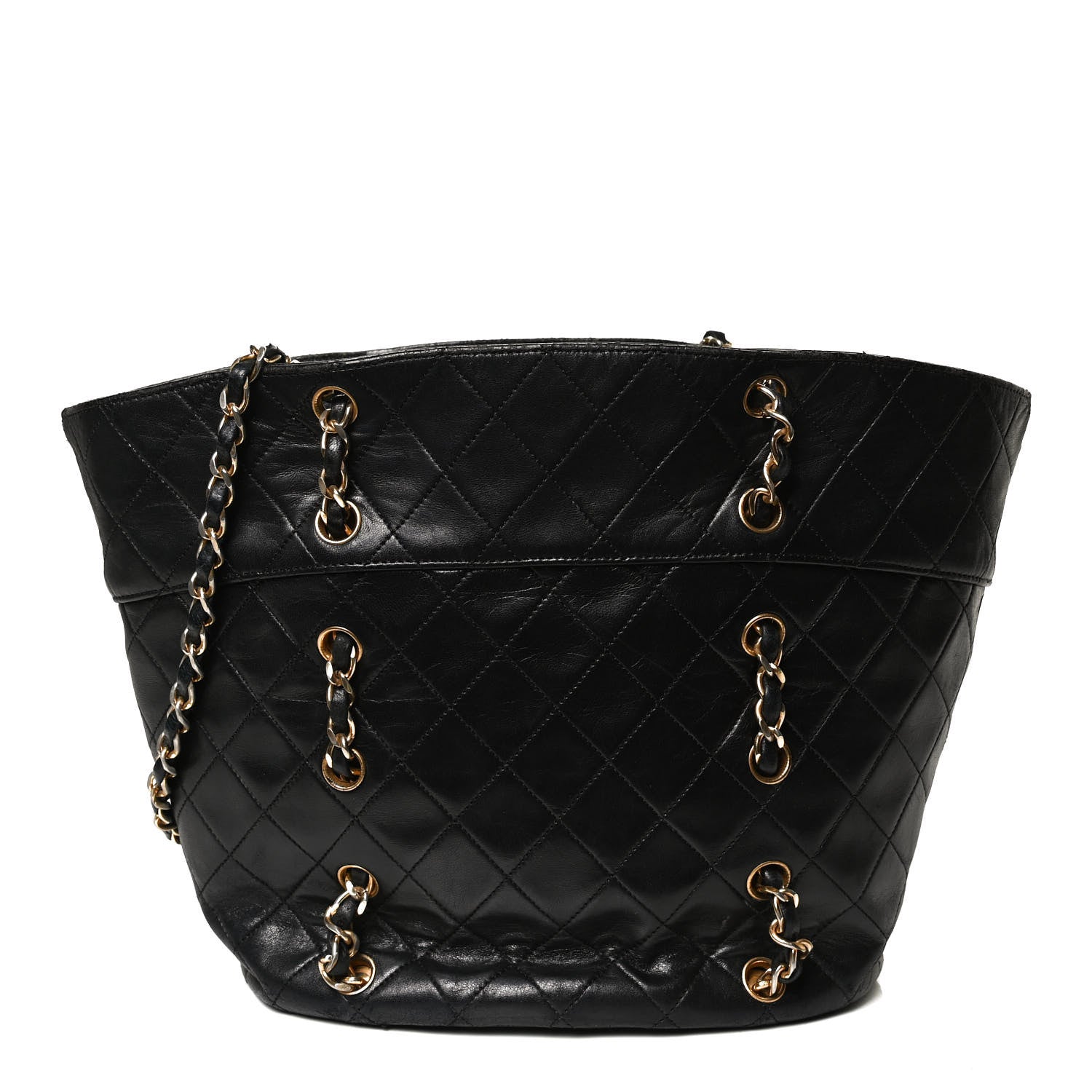 Chanel Lambskin Quilted Shopper Tote Black 1 of 11