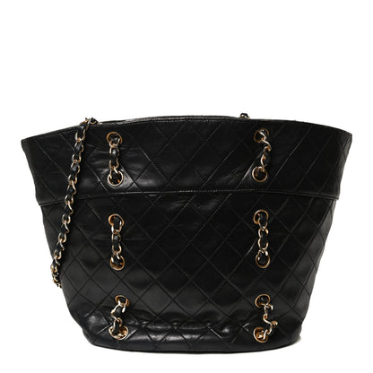 Chanel Lambskin Quilted Shopper Tote Black 1 of 11