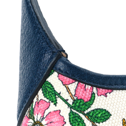 Gucci Canvas Flora Medium Jackie Hobo Blue Agata 8 of 11