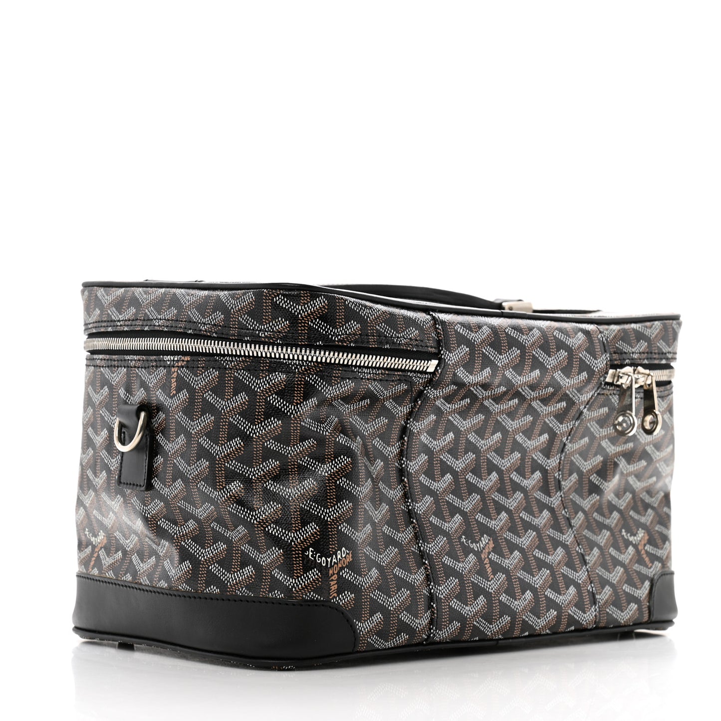 Goyardine Cosmetic Train Case Black