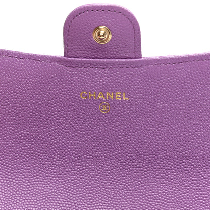 Chanel Caviar Quilted Large Flap Wallet Purple 6 of 10