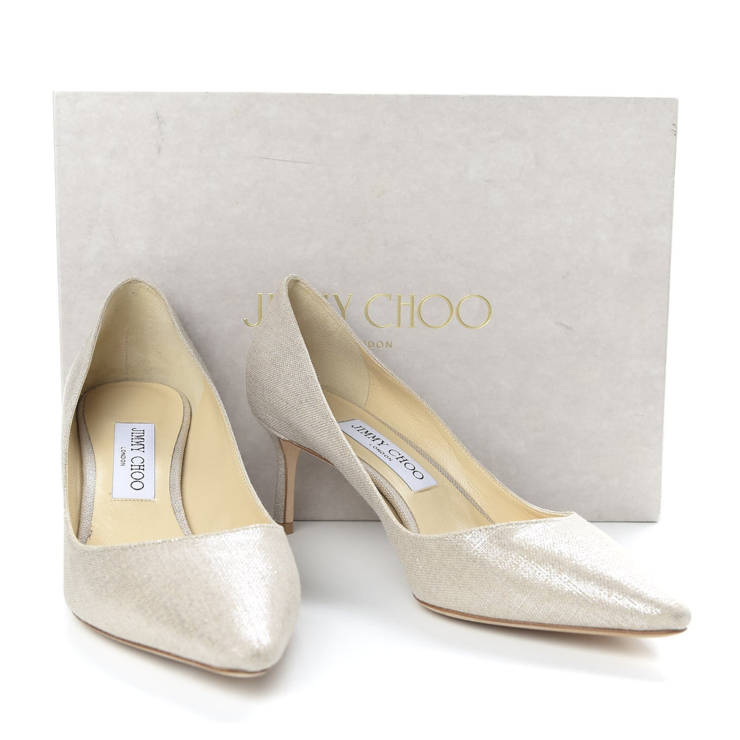 Metallic Linen Pointy Toe Romy 60 Pumps 39 Silver