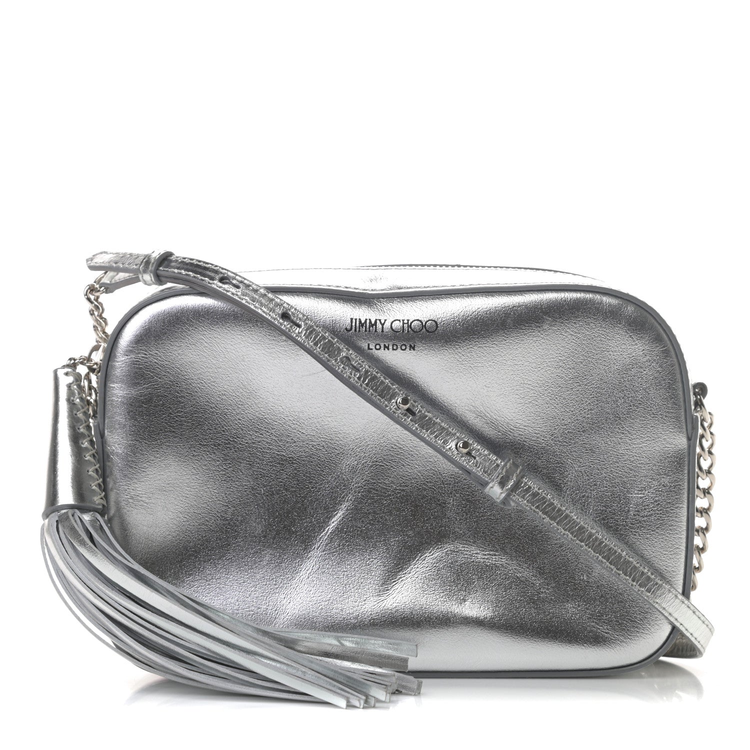 Jimmy Choo Metallic Calfskin Athini Camera Bag Silver 1 of 13