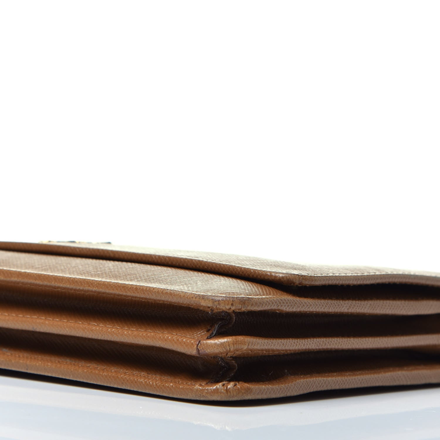 Prada Saffiano Metal Large Chain Wallet Caramel 10 of 10