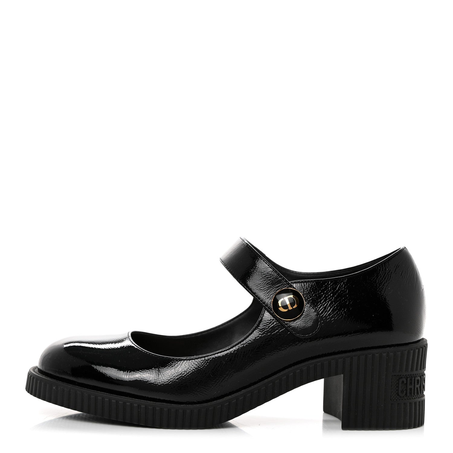 Christian Dior Crinkled Calfskin D-Doll 55mm Pumps 37 Black 1 of 9