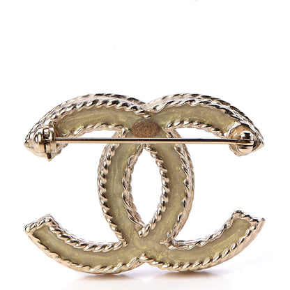 Chanel Crystal CC Brooch Light Gold 3 of 5