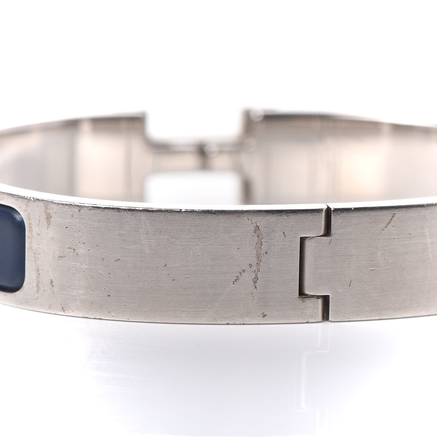 Hermes Matte Enamel Narrow Clic Clac HH Bracelet GM Bleu Nuit 6 of 7