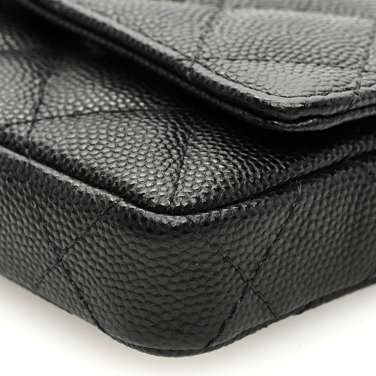 Chanel Caviar Quilted Belt Bag With Charms On Chain Black 10 of 11