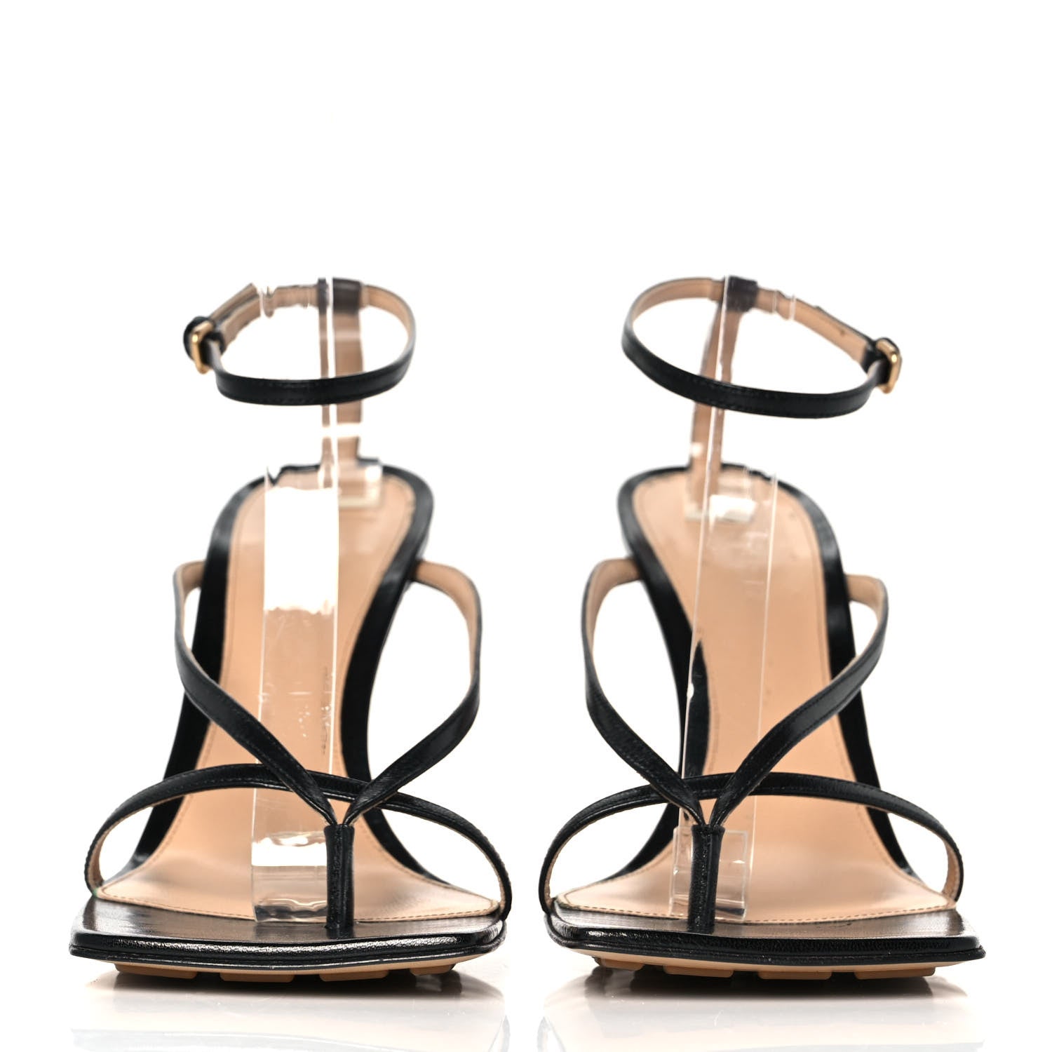 Bottega Veneta Lambskin Stretch Multi Strap 90mm Sandals 41.5 Black 2 of 7
