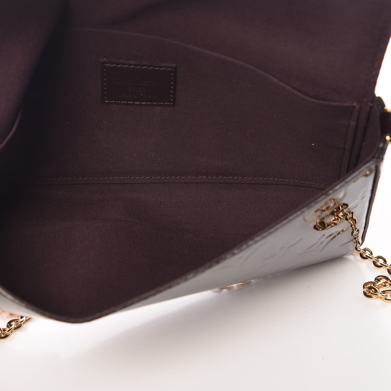 Louis Vuitton Vernis Pochette Felicie Chain Wallet Amarante 5 of 9