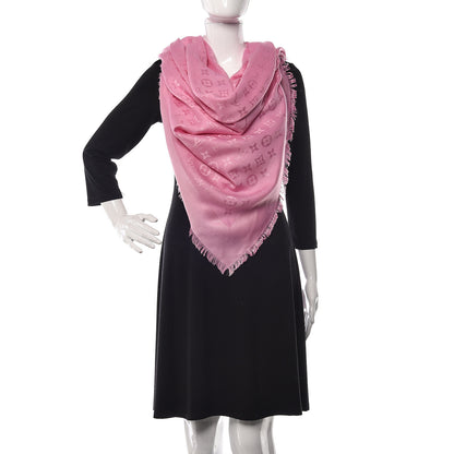 Louis Vuitton Wool Silk Monogram Shawl Rose Petale 2 of 4