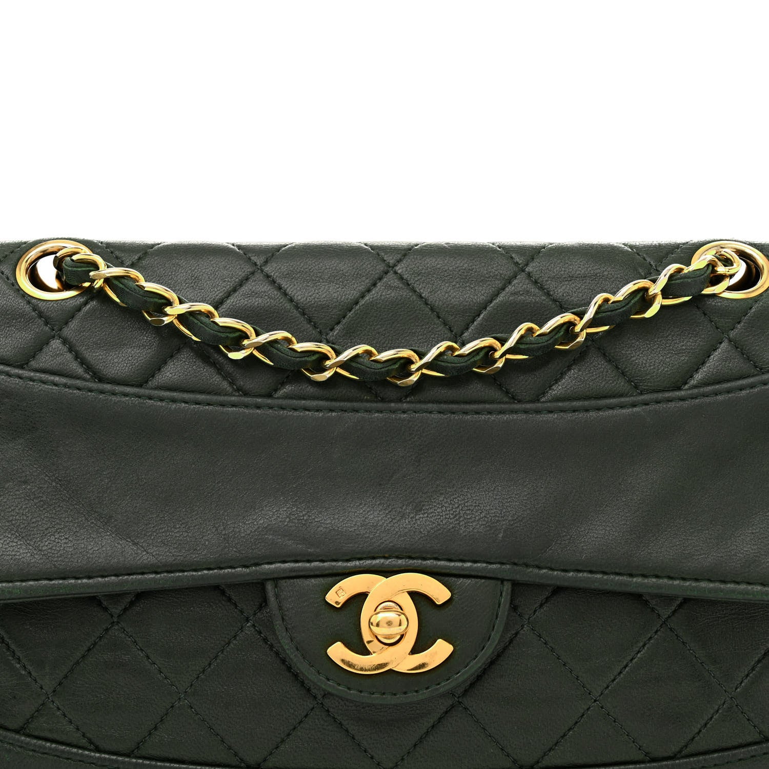 Chanel Lambskin Quilted Small Single Flap With Pouch Green 9 of 17