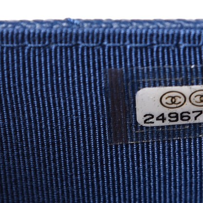 Chanel Caviar Chevron Quilted Flap Card Holder Dark Blue 7 of 8
