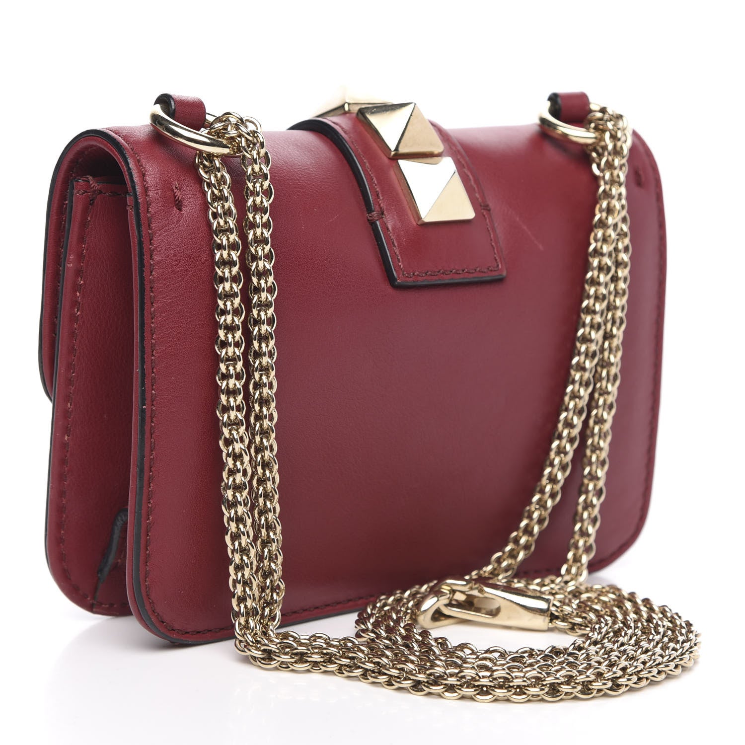 Valentino Garavani Vitello Mini Glam Lock Rockstud Flap Red 3 of 11