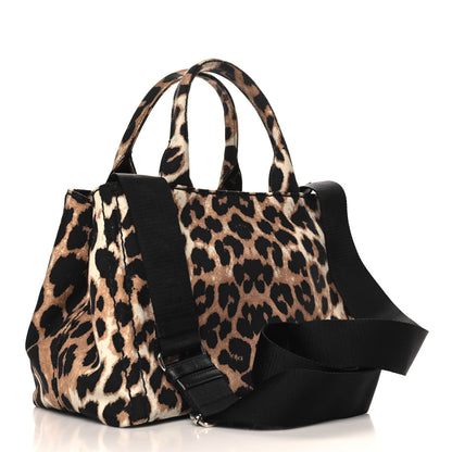 Prada Canapa Stampada Leopard Small Tote Avorio 3 of 9
