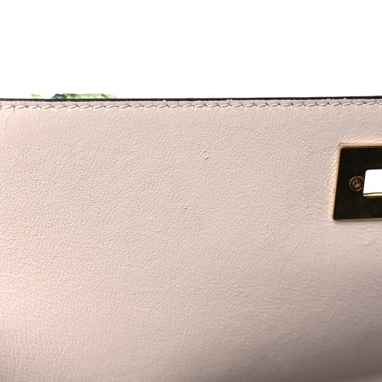 Calfskin Floral Print Trifolio Top Handle Bag Multicolor