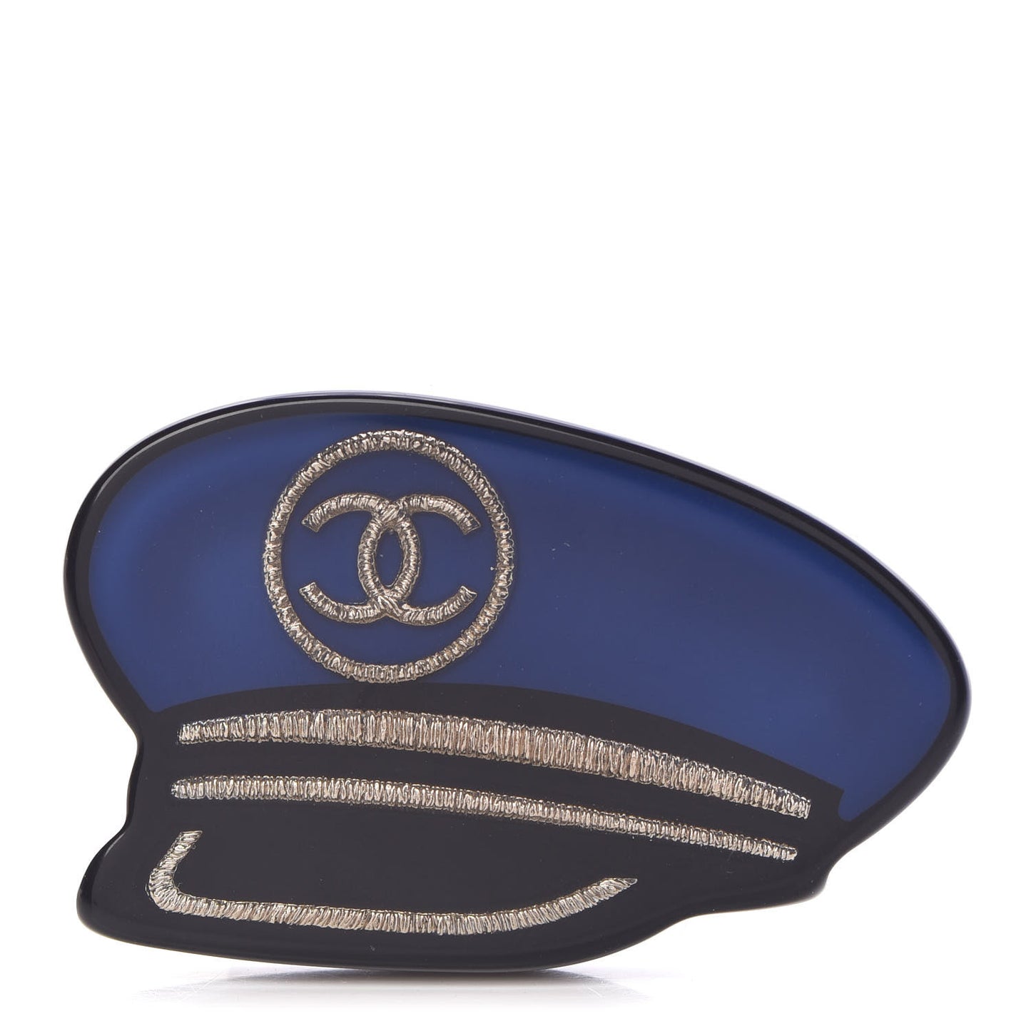 Enamel Hat Brooch Blue