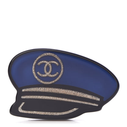 Chanel Enamel Hat Brooch Blue 1 of 4