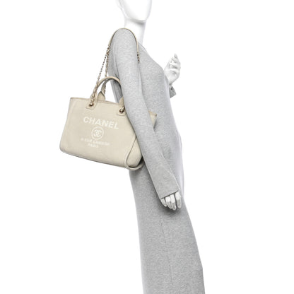 Chanel Mixed Fibers Small Deauville Tote Beige 2 of 12