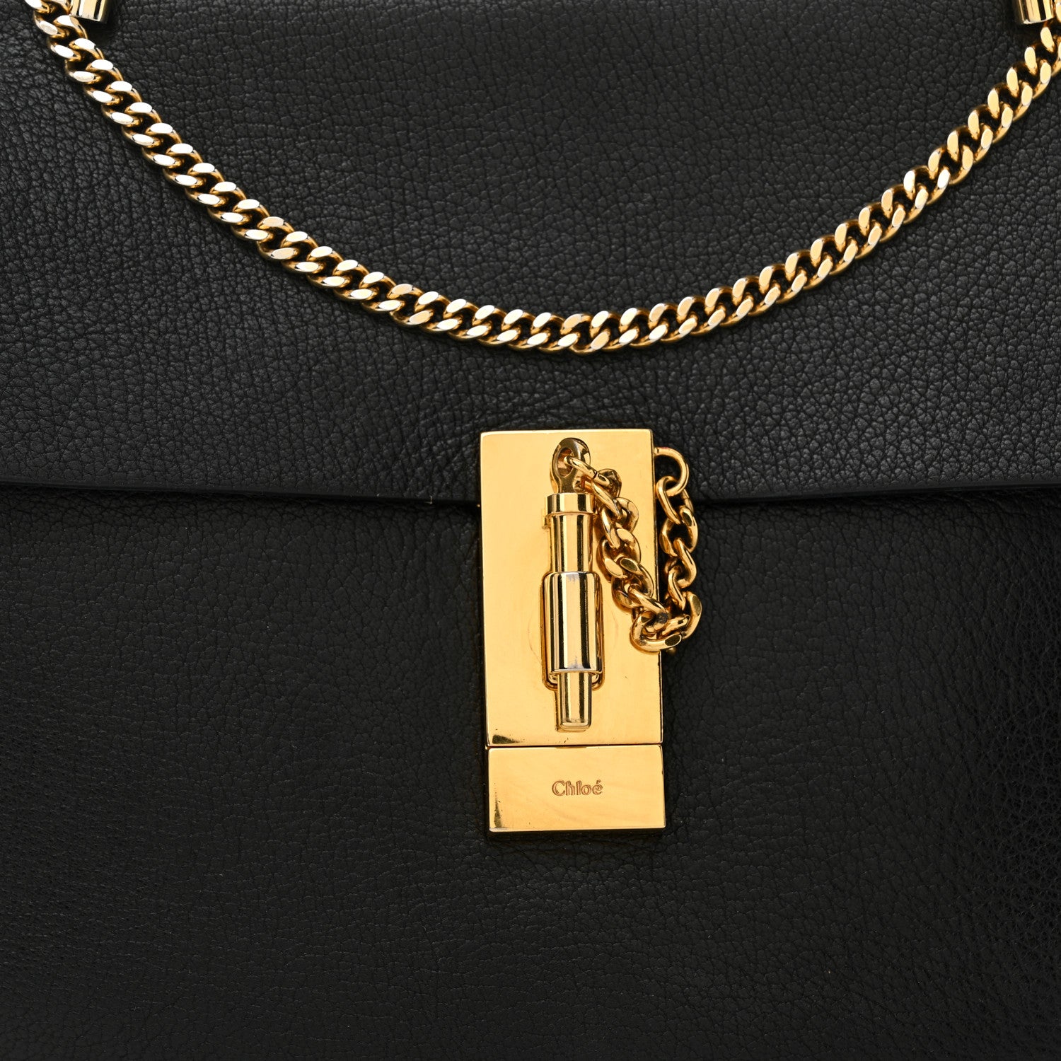 Chloe Grained Lambskin Drew Shoulder Bag Black 8 of 13
