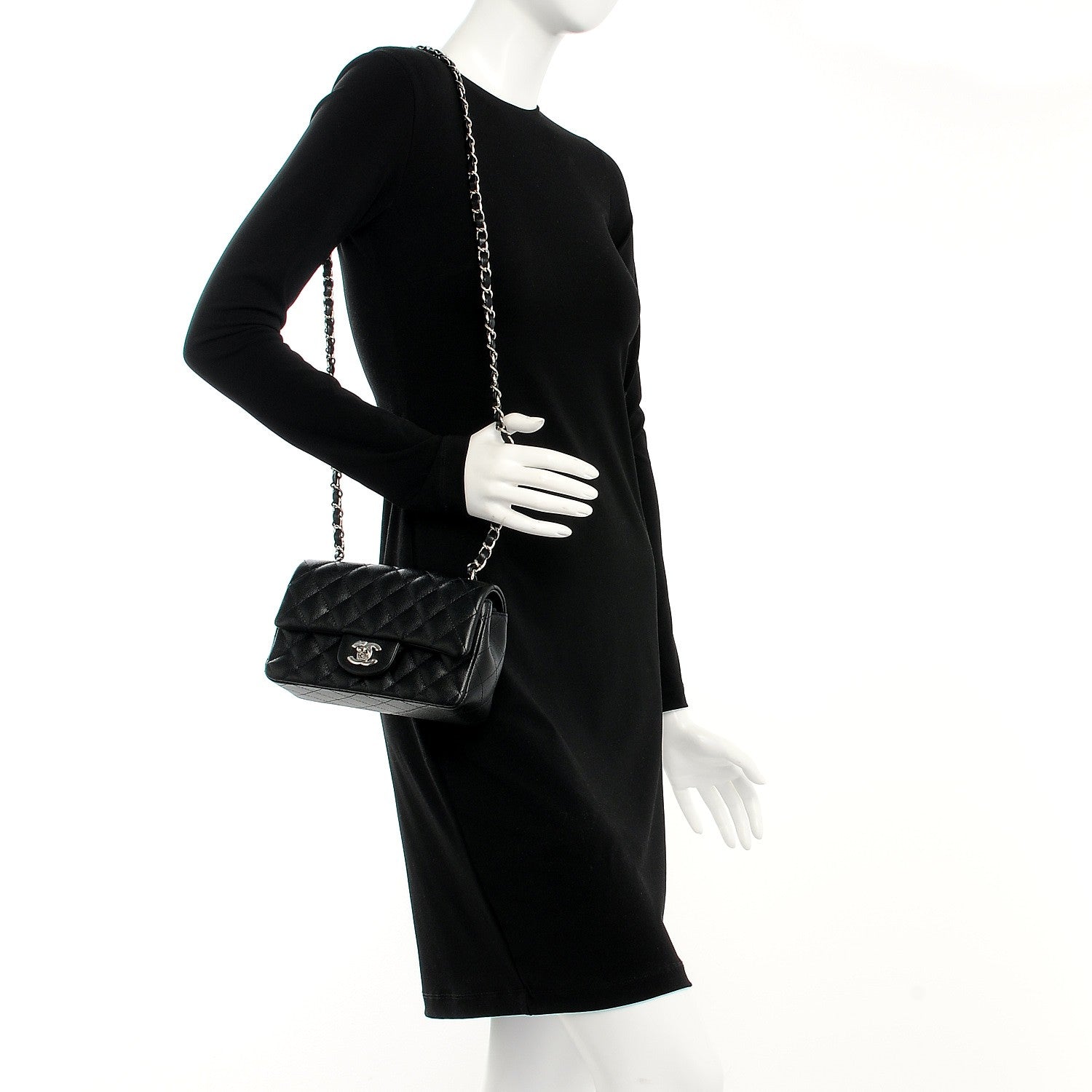 Chanel Caviar Quilted Mini Rectangular Flap Black 2 of 8