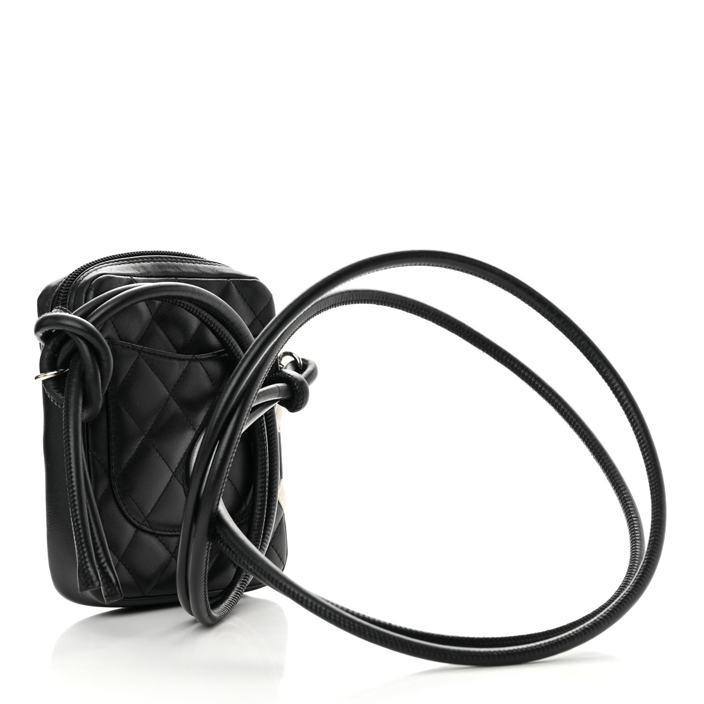 Calfskin Quilted Small Cambon Messenger Black White