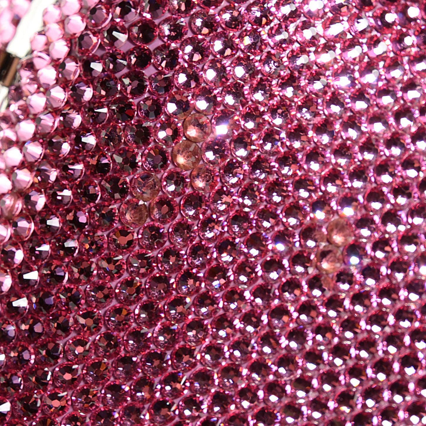 Crystal Slide Lock Minaudière Clutch Rose