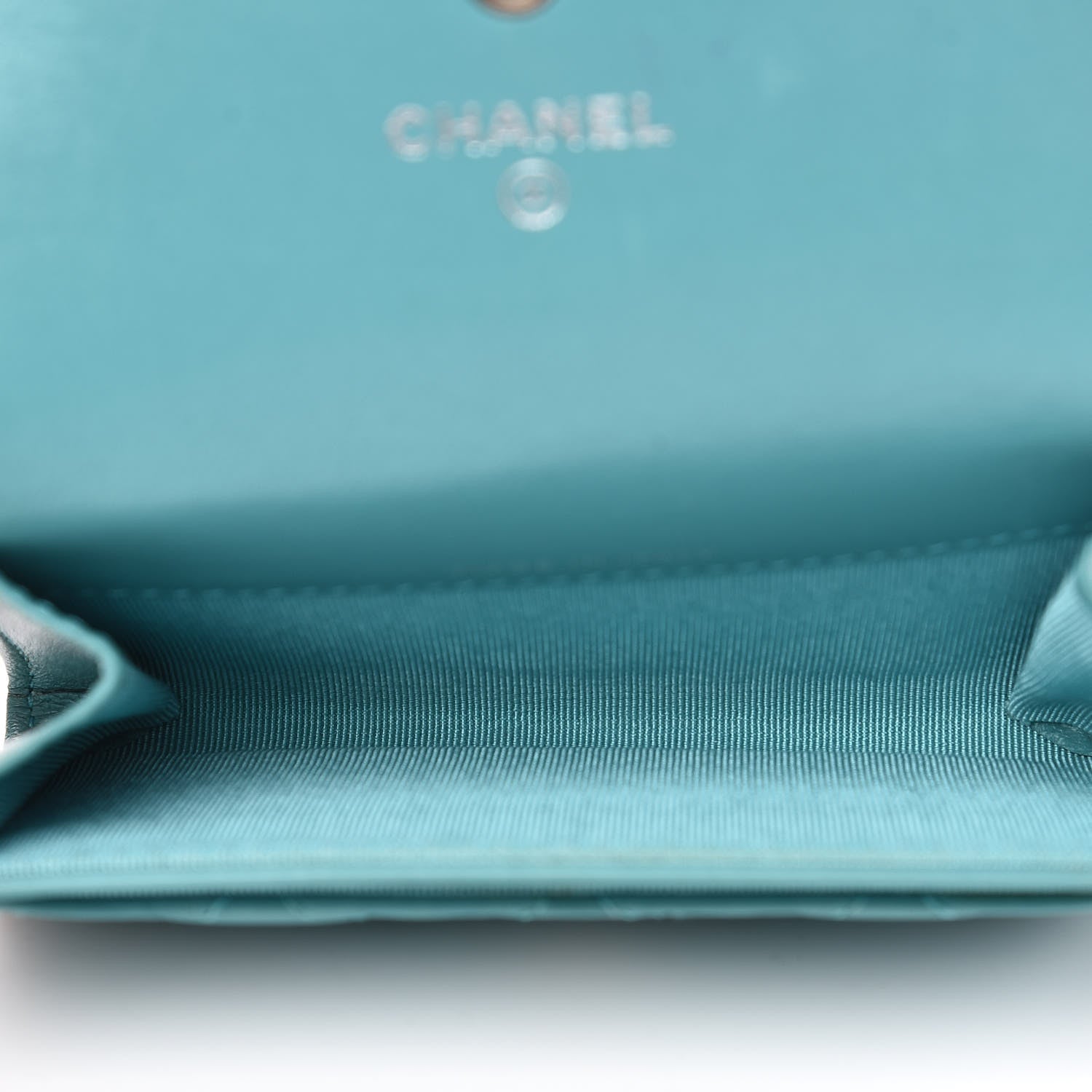 Chanel Lambskin Quilted Card Holder Turquoise 5 of 10