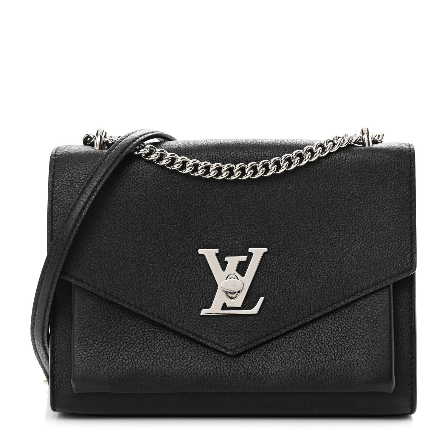 Louis Vuitton Soft Calfskin Mylockme Chain Bag BB Black 1 of 14