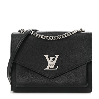 Louis Vuitton Soft Calfskin Mylockme Chain Bag BB Black 1 of 14