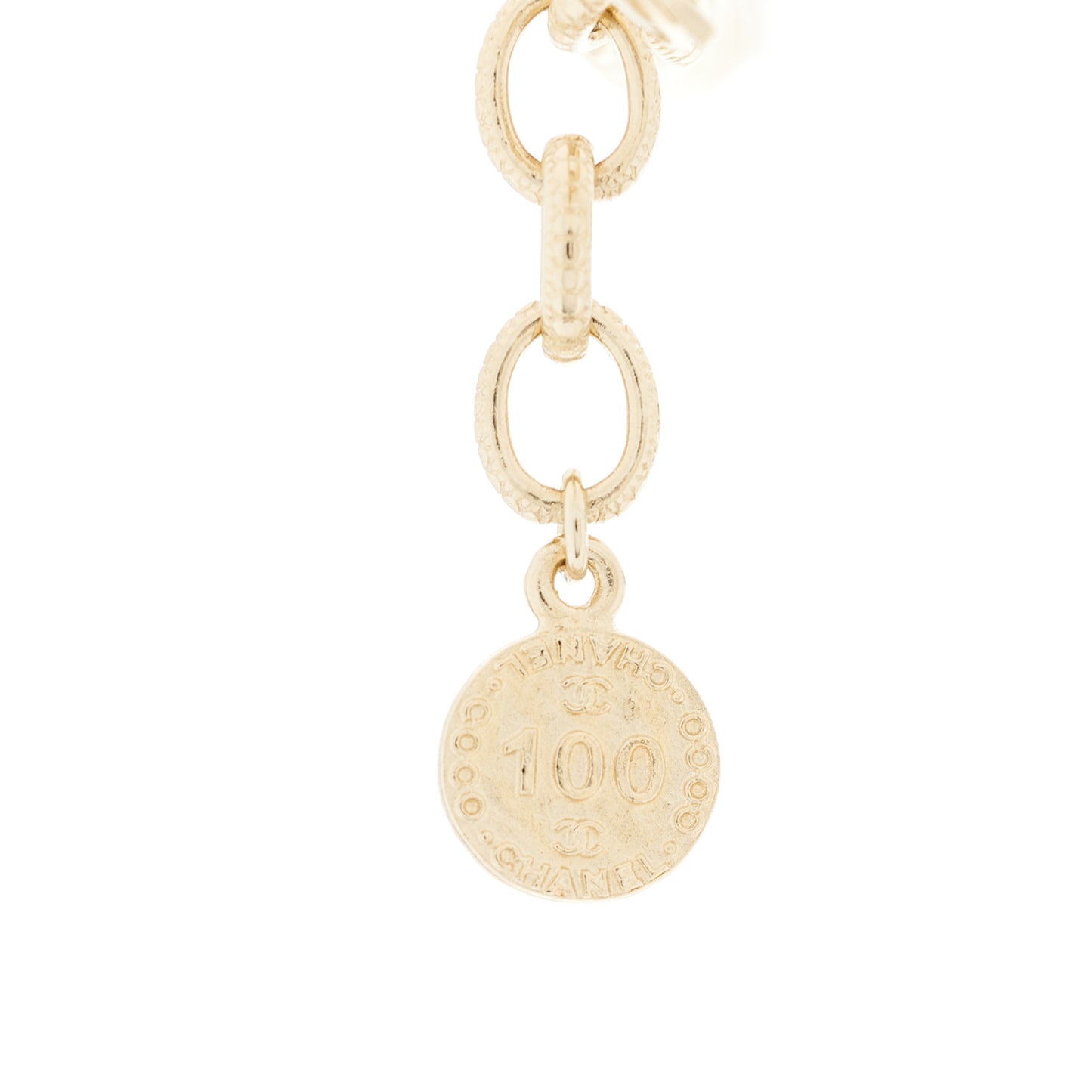 Pearl CC 100th Anniversary Necklace Light Gold