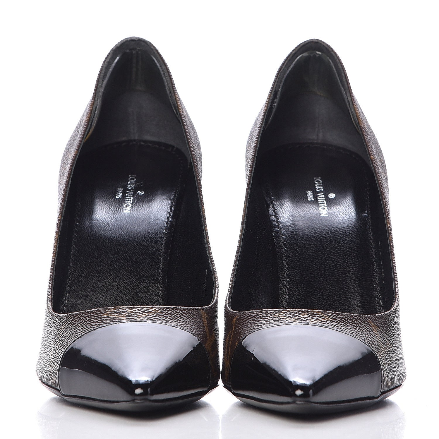 Louis Vuitton Patent Monogram Fetish Pumps 37 Black 2 of 12