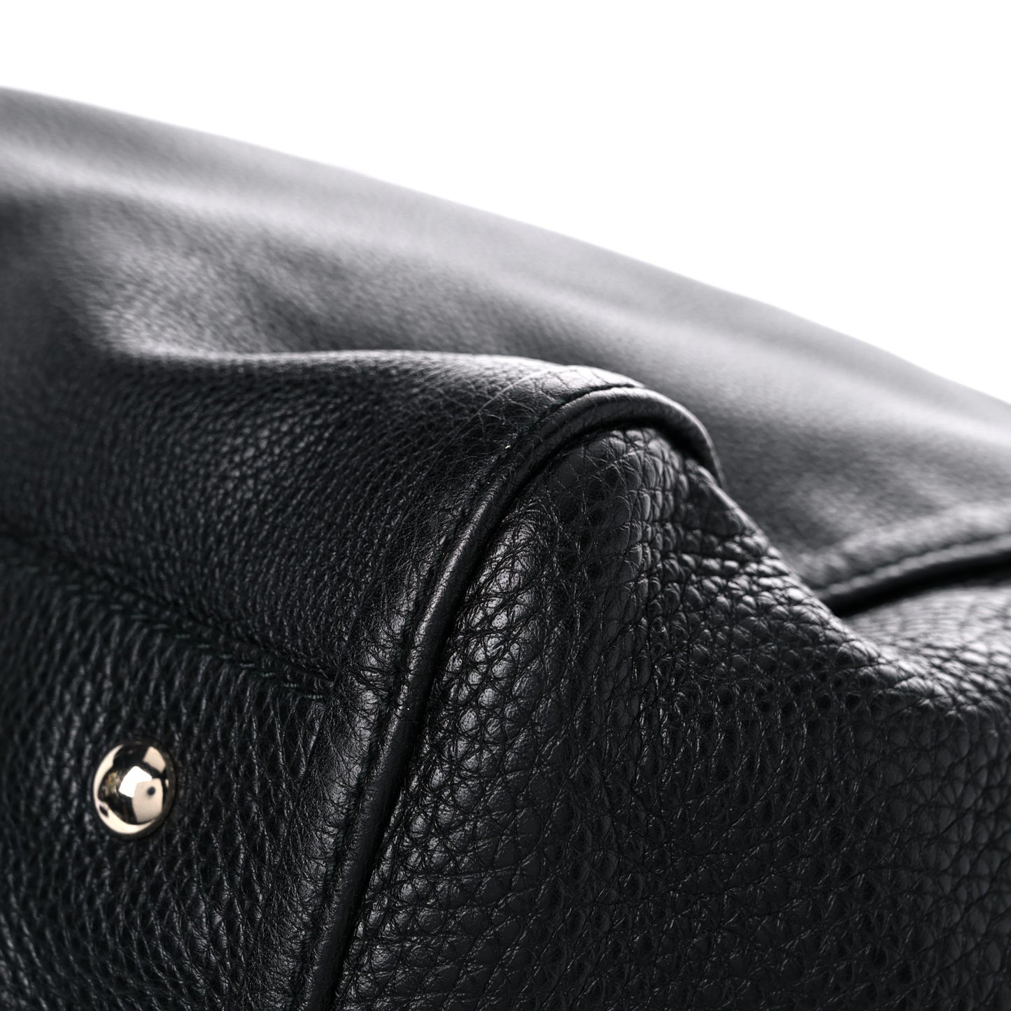 Pebbled Calfskin Large Soho Shoulder Bag Black