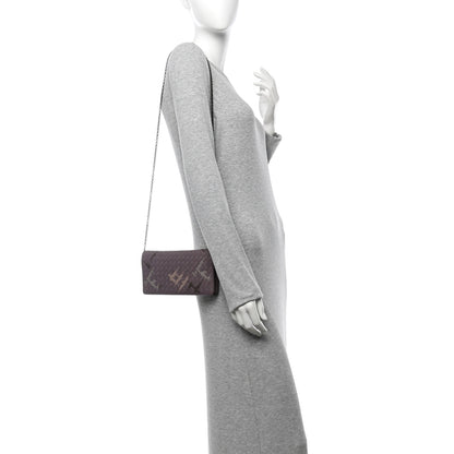 Bottega Veneta Nappa Intrecciato Graffiato Continental Wallet on Chain Glicine 2 of 11