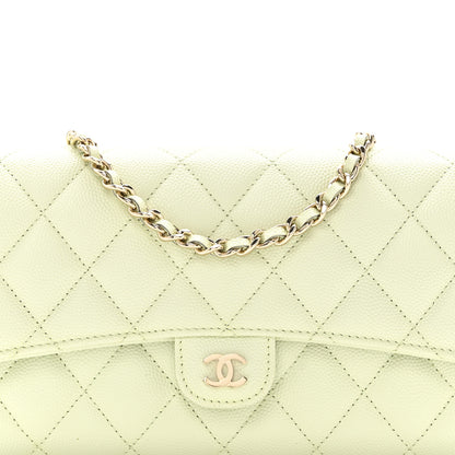 Chanel Caviar Quilted Phone Holder Wallet on Removable Chain Light Green 10 of 12