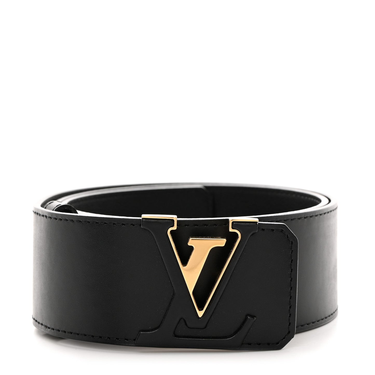 Calfskin 45mm LV Capucine Initiales Belt 80 32 Black