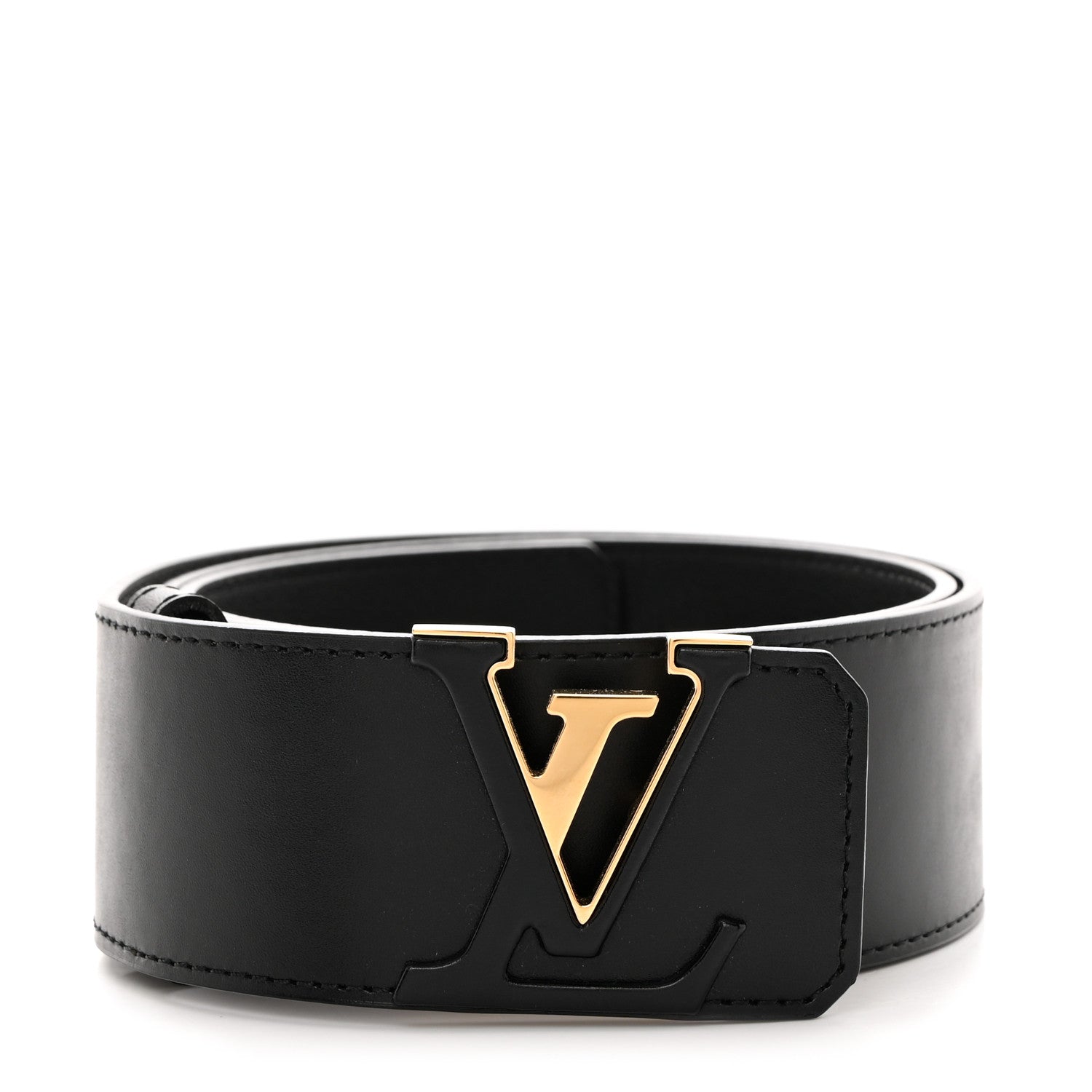 Louis Vuitton Calfskin 45mm LV Capucine Initiales Belt 80 32 Black 1 of 9