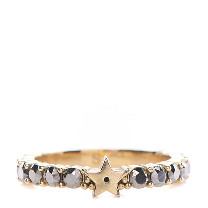 Christian Dior Metal Crystal Star Ring S Aged Gold 1 of 6