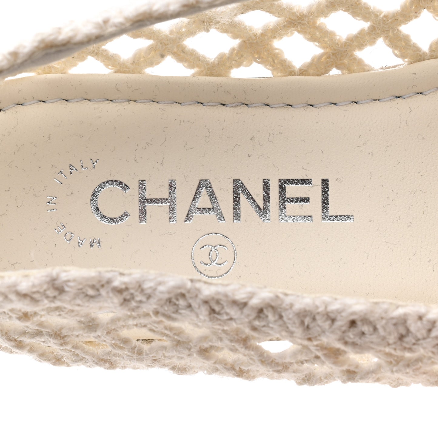 Raffia Braided CC Mocassin Loafers 39 White