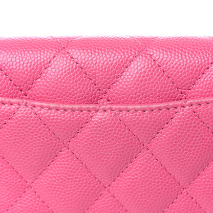 Chanel Caviar Quilted Flap Card Holder Wallet Pink 14 of 17