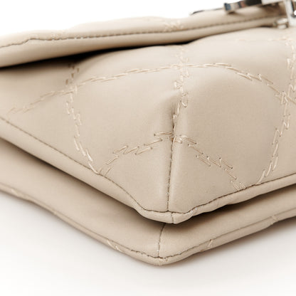 Chanel Calfskin Quilted Double Stitch Hamptons Clutch with Chain Beige Clair 10 of 11