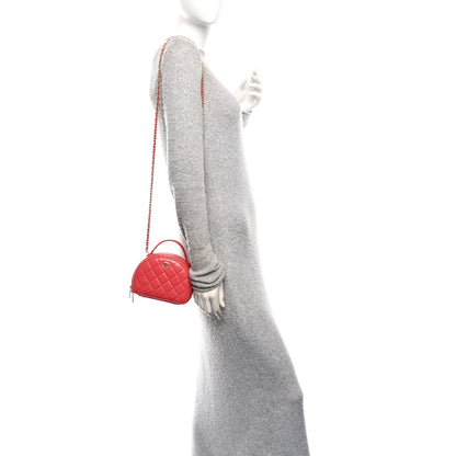 Chanel Lambskin Quilted Small Chic Riviera Top Handle Vanity Case Red 2 of 10