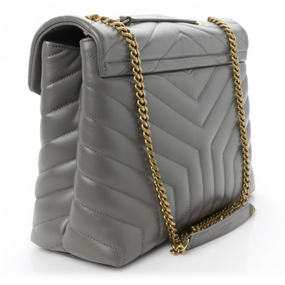 Saint Laurent Calfskin Y Quilted Monogram Medium Loulou Chain Satchel Pebble 3 of 11