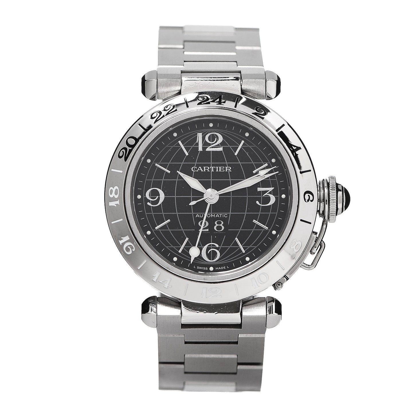 Stainless Steel 35mm Pasha C Big Date Automatic Watch Black