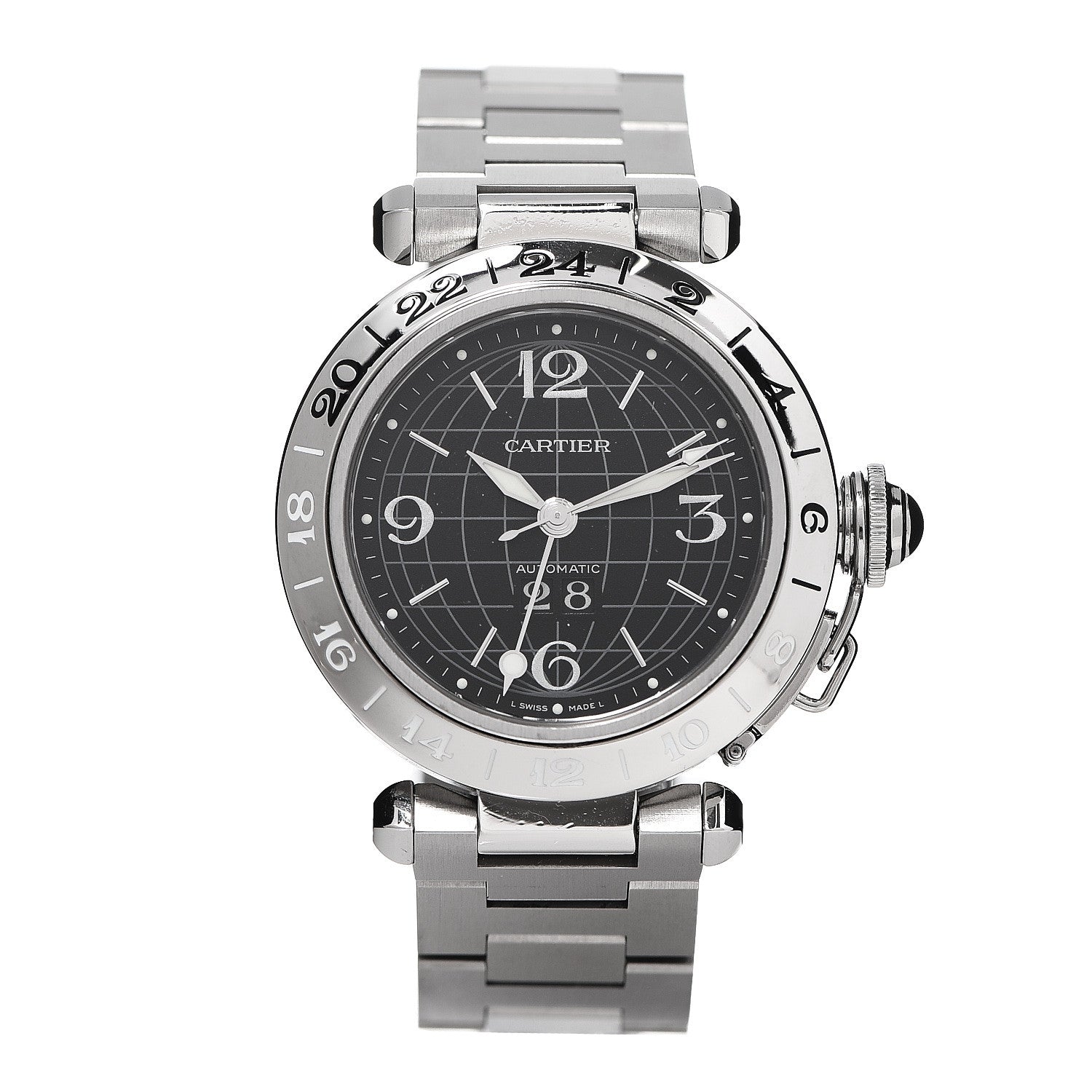 Cartier Stainless Steel 35mm Pasha C Big Date Automatic Watch Black 1 of 5